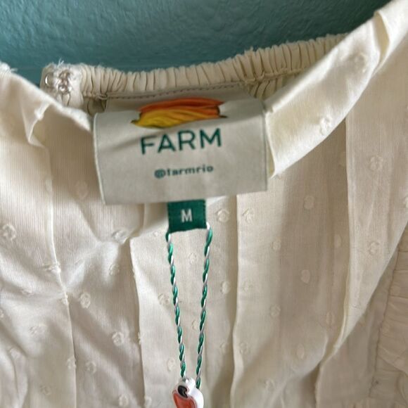 FARM Rio Cream Midi Dress with Blue and Green Accents - Picture 3 of 6